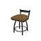 Holland Bar Stool Co 18" Low Back Swivel Vanity Stool, Pewter Finish, Canter Saddle Seat 82118PW012 - alternate 1